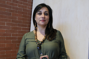 Michelle Téllez, from the University of Arizona, led the discussion entitled, “Liberating Stories of Resistance Along the U.S./Mexico Border” on Tuesday night in Sims Hall.